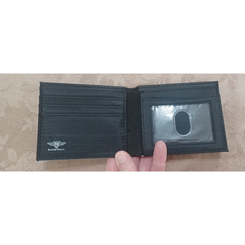 Buckle Down Ford Emblem Logo Bifold Canvas Slim Wallet 4 x 3 1/2